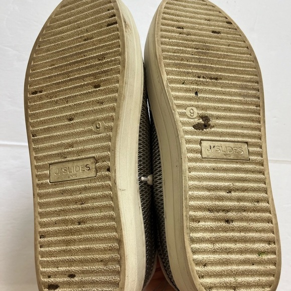 J Slides NYC Leather Sneakers White Silver Size 9 - Picture 7 of 8